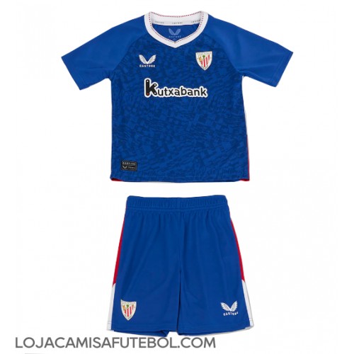 Camisa de Futebol Athletic Bilbao Equipamento Secundário Infantil 2024-25 Manga Curta (+ Calças curtas)